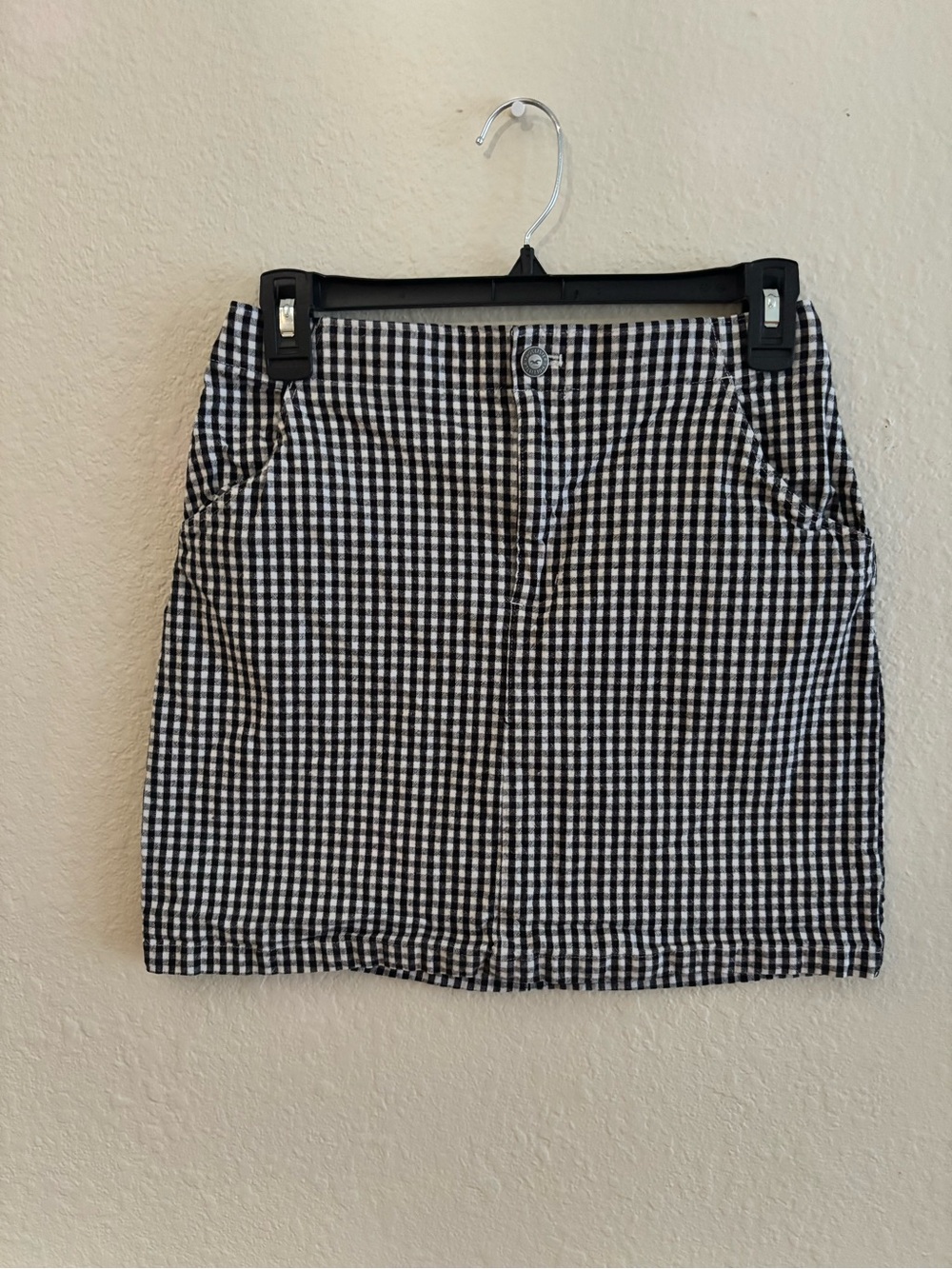 Hollister Black & White Gingham Mini Skirt - Women's Small